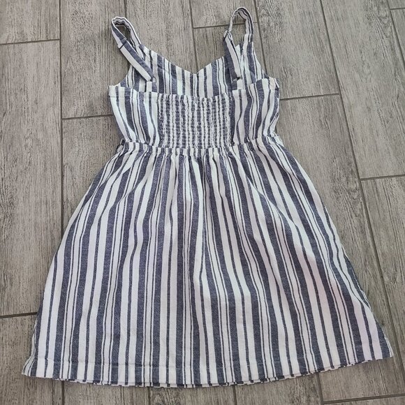 Roxy junior women's Grey/blue & White Striped Sleeveless Sundress – Size L - Picture 9 of 9